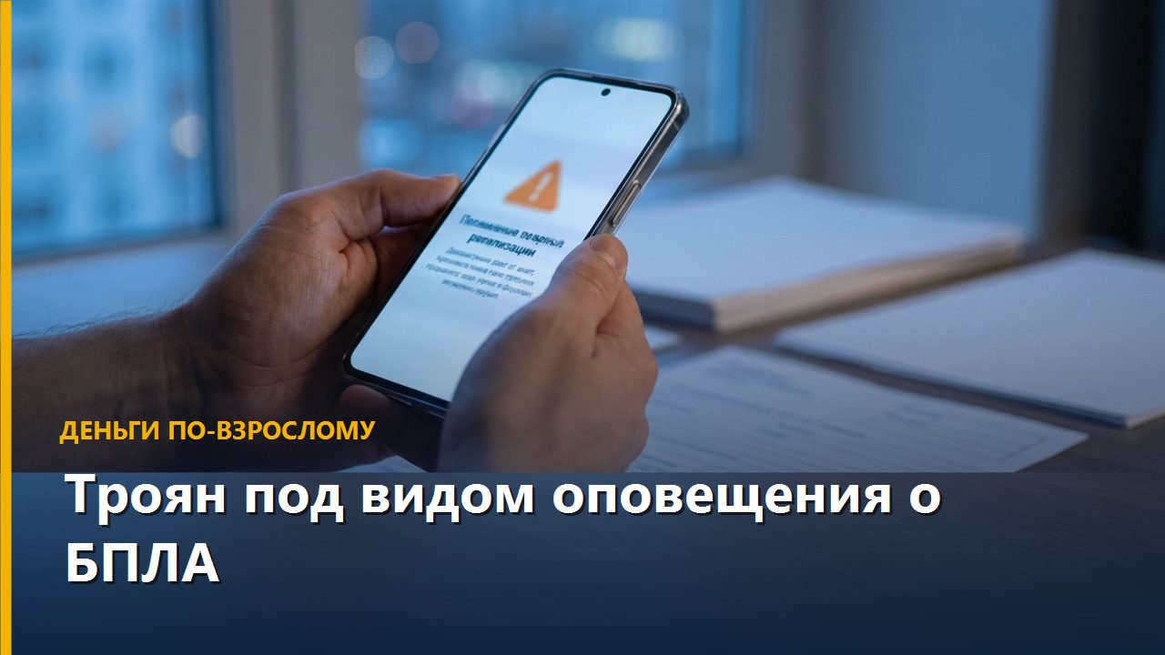 Троян под видом оповещения о БПЛА: как не потерять деньги